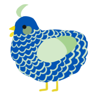 A ultramarine and gluppy chicken with a lace pattern