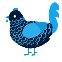 A tumblr and sky chicken with a lace pattern