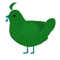 A leaf chicken with a speckle pattern