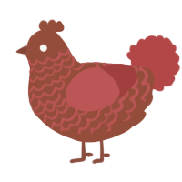 A russet and red chicken with a lace pattern