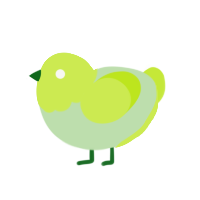 (unnamed), a gluppy and lime chicken with a head pattern