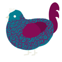 A sea and wine chicken with a double-lace pattern