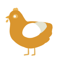 A orange and white chicken