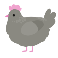 A ash chicken with a neck-speckle pattern