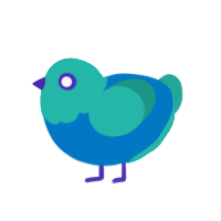 (unnamed), a sapphire and turquoise chicken with a head pattern