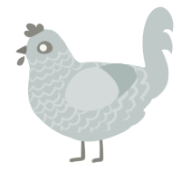 A silver chicken with a lace pattern