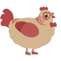 A beige and red chicken with a neck-band pattern