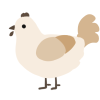 A cream and beige chicken