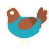 A sky and russet chicken with a head pattern
