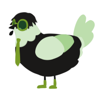 A sable and gluppy chicken with a head pattern