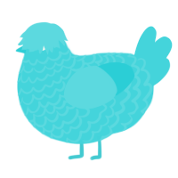 A aqua chicken with a lace pattern