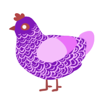 A violet and lavender chicken with a double-lace pattern