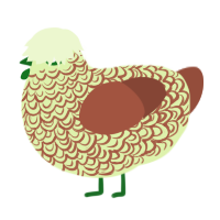 A apple and russet chicken with a double-lace pattern