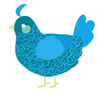 A sea and sky chicken with a double-lace pattern