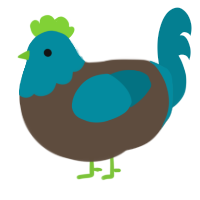 A bark and sea chicken with a head pattern