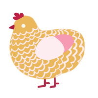 A honey and rose chicken with a lace pattern