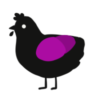 花びらの影, a black and plum chicken