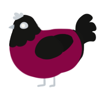 Maroonmist, a maroon and black chicken with a head pattern