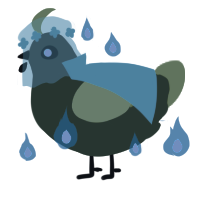 A olive and yellow chicken