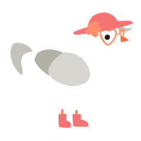 A white and ash chicken