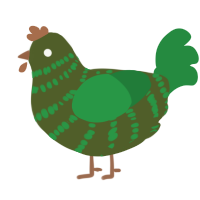A olive and viridian chicken with a bar pattern