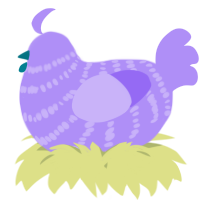 A lilac chicken with a bar pattern