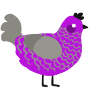 Contessa Ivy, a amethyst and ash chicken with a lace pattern