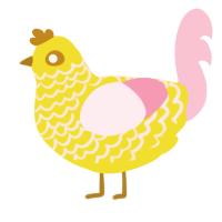 Strawby Lemonade, a yellow and rose chicken with a lace pattern