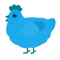 A sky chicken with a double-lace pattern