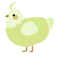 A lemon and apple chicken with a head pattern