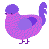 A orchid and blurple chicken with a lace pattern