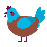 A russet and cerulean chicken with a head pattern