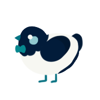 A white and tumblr chicken with a head pattern