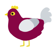 A maroon and mist chicken
