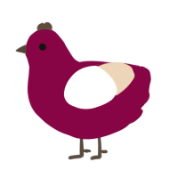 A maroon and cream chicken