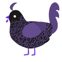 A sable and overcast chicken with a double-lace pattern