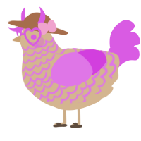 A beige and orchid chicken with a lace pattern