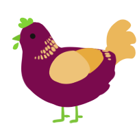 A wine and honey chicken with a neck-band pattern