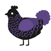 A sable and overcast chicken with a lace pattern
