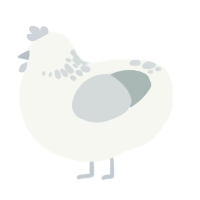 A white and silver chicken with a neck-speckle pattern
