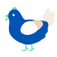 Windows XP, a ultramarine and cream chicken