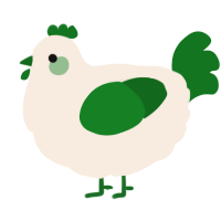 A cream and leaf chicken