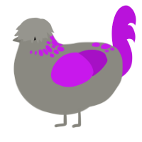 (unnamed), a ash and amethyst chicken with a neck-speckle pattern