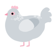 A mist chicken with a neck-speckle pattern