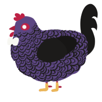 A overcast and sable chicken with a double-lace pattern