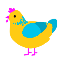A honey and sea chicken with a neck-speckle pattern