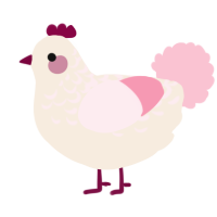 A cream and rose chicken with a half-lace pattern