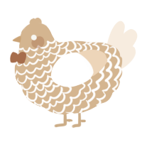 A beige and cream chicken with a lace pattern