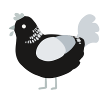 A sable and mist chicken with a neck-band pattern