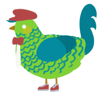 A grass and sea chicken with a lace pattern